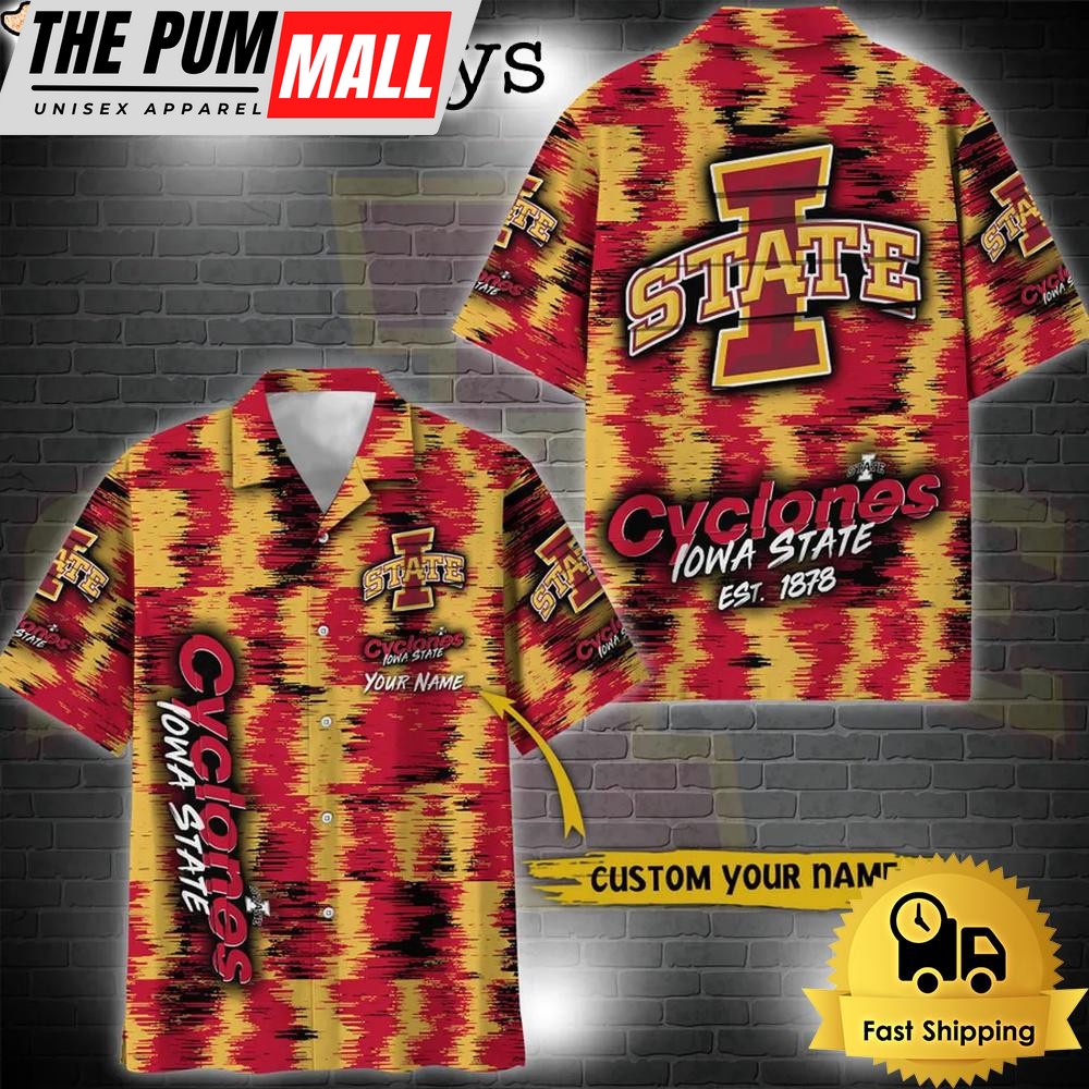 NCAA Iowa State Cyclones Custom Ikat Hawaiian Shirt