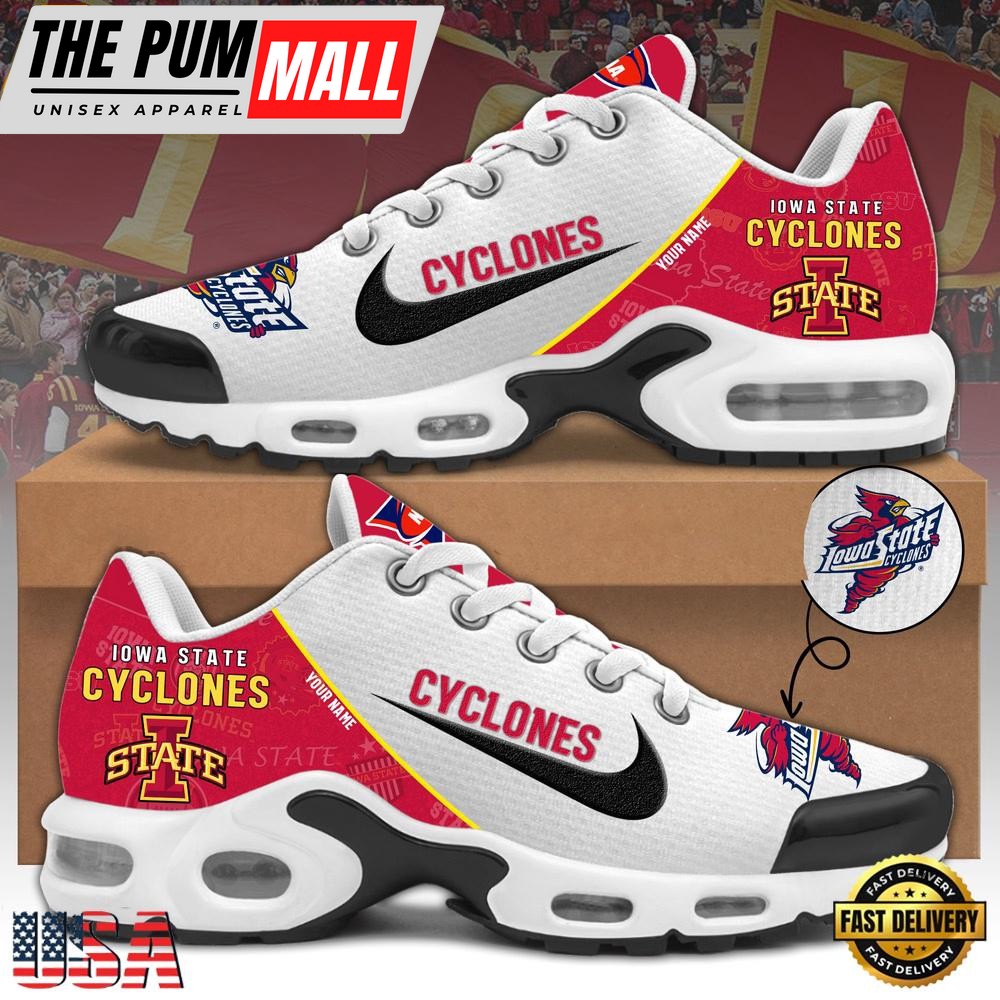 NCAA Iowa State Cyclones Football Mascot Symbol Custom Name New Design Air Max Plus Shoes