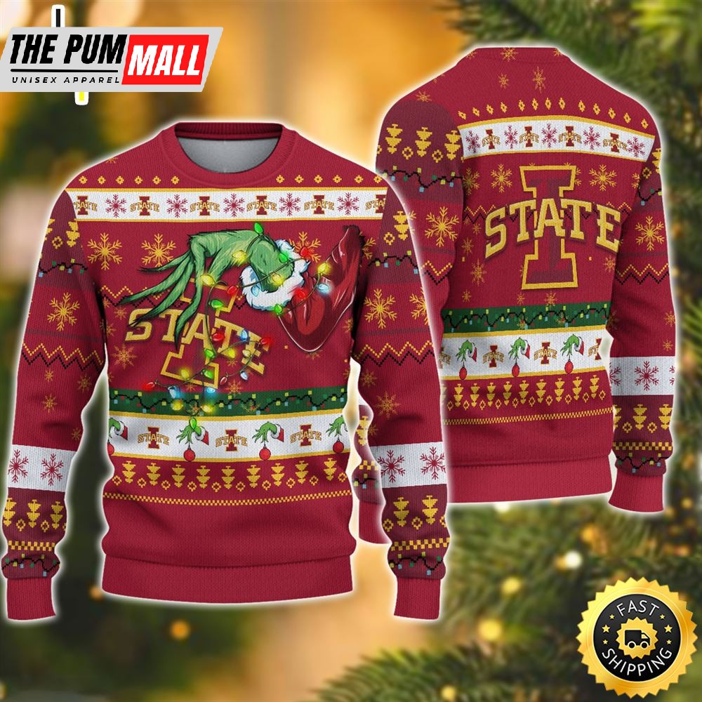NCAA Iowa State Cyclones Grinch Christmas Ugly Sweater