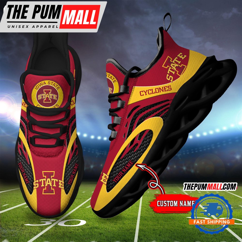 NCAA Iowa State Cyclones Sport Team New Design Max Soul Shoes Sneaker