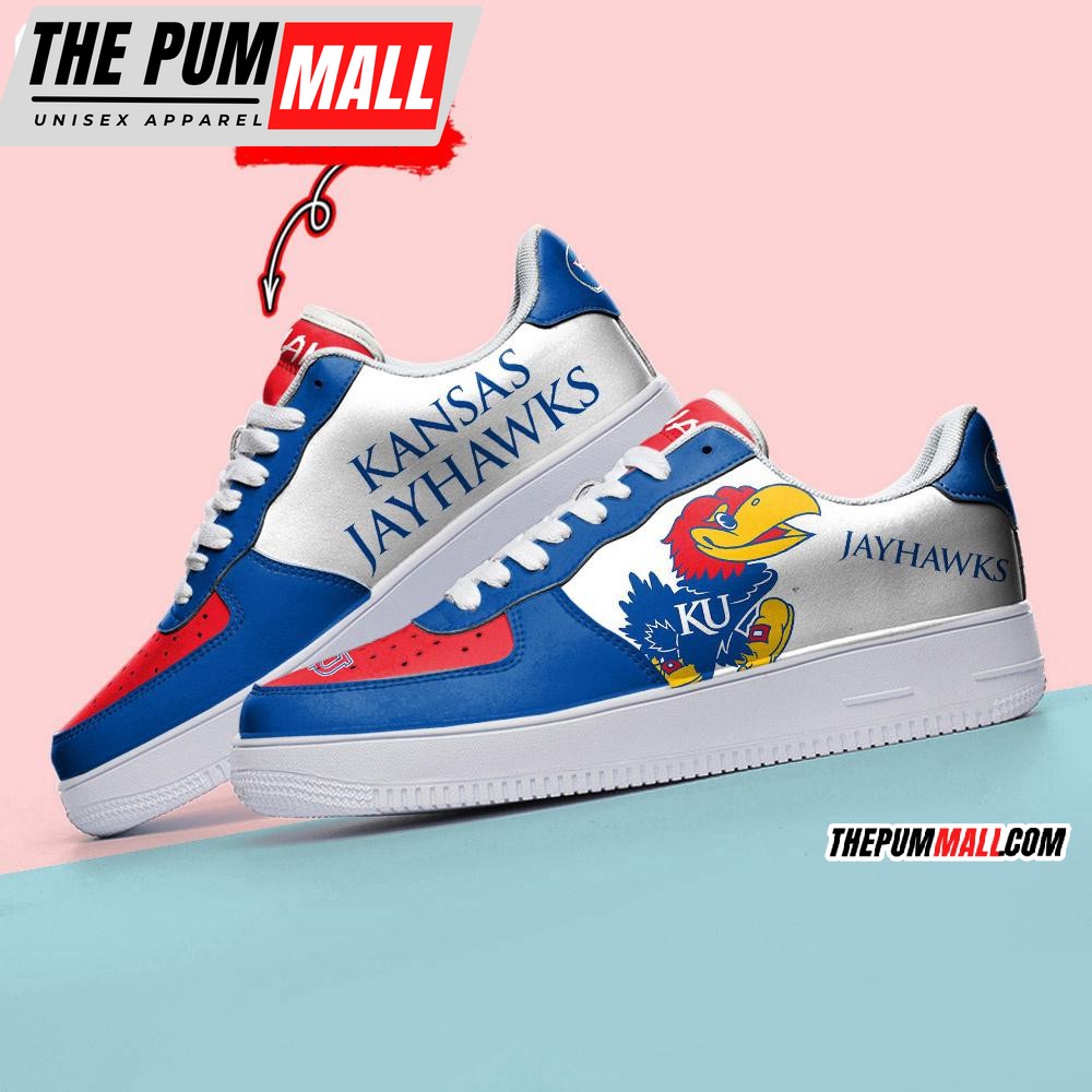 NCAA Kansas Jayhawks Sporty Air Force 1 Shoes Sneaker