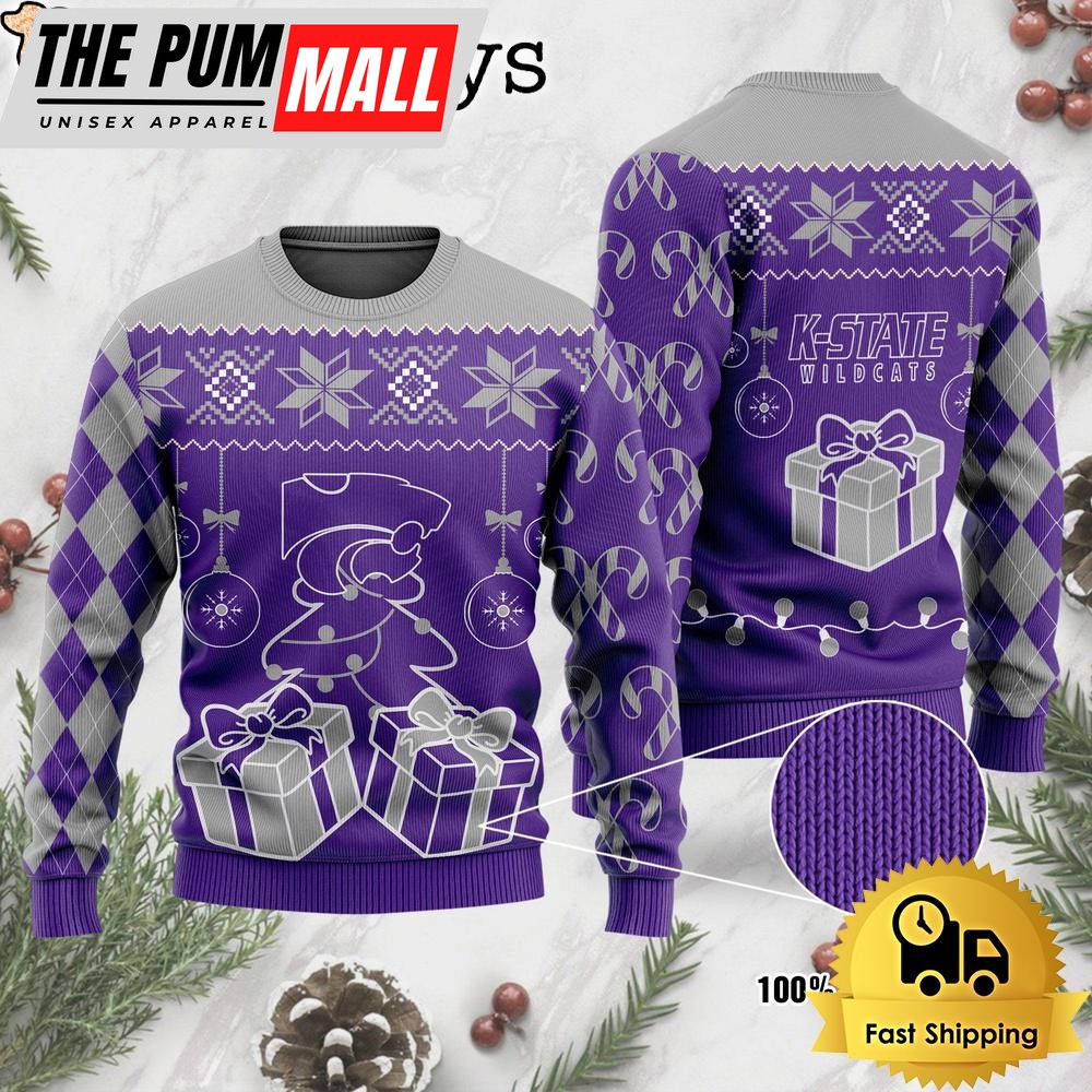 NCAA Kansas State Wildcats Tree Christmas Ugly Sweater