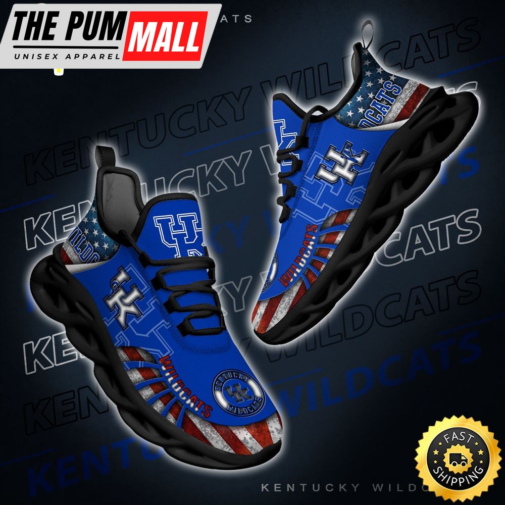 NCAA Kentucky Wildcats Black And White Clunky Shoes New Style For Fans