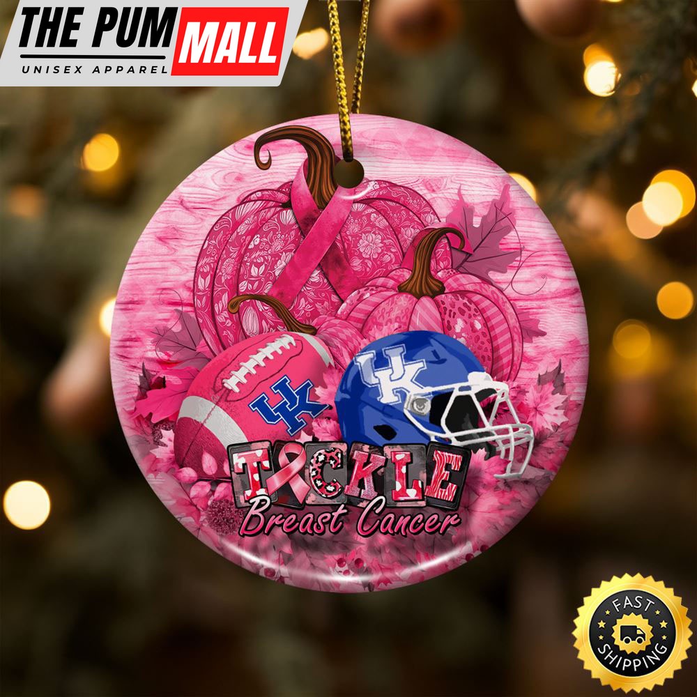 NCAA Kentucky Wildcats Breast Cancer And Sport Team Ceramic Ornament Limited Edition