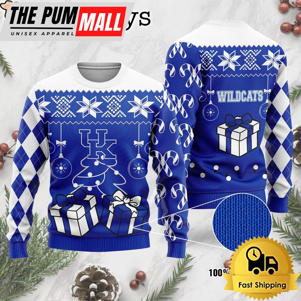 NCAA Kentucky Wildcats Tree Christmas Ugly Sweater