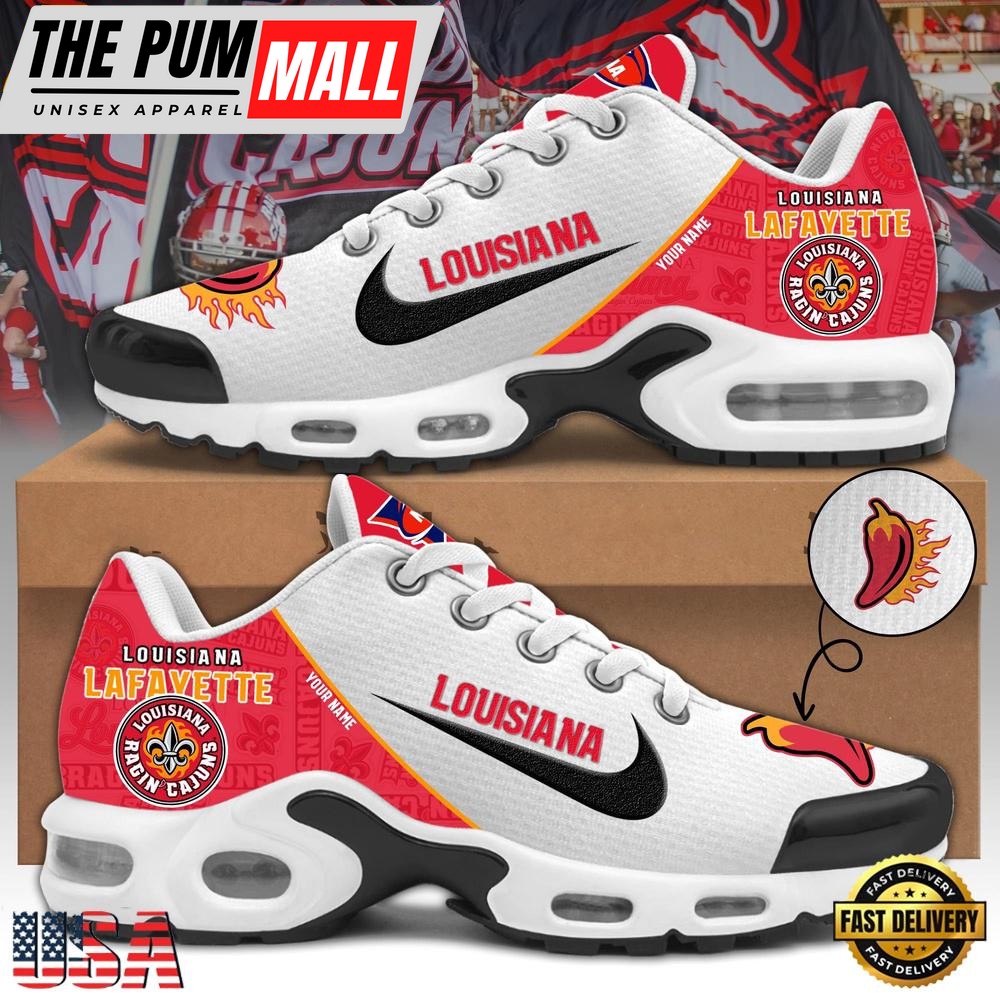 NCAA Louisiana Lafayette Football Mascot Symbol Custom Name New Design Air Max Plus Shoes