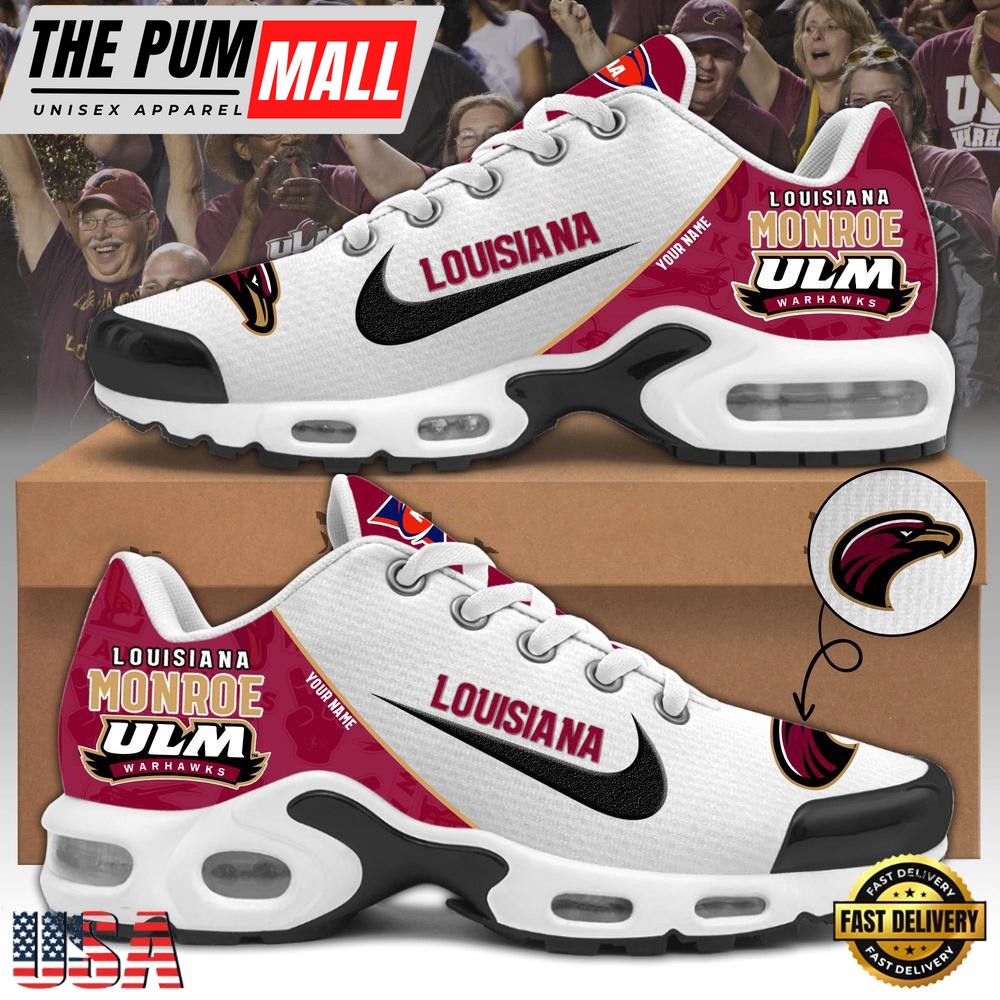 NCAA Louisiana Monroe Warhawks Football Mascot Symbol Custom Name New Design Air Max Plus Shoes
