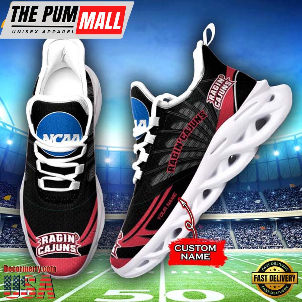 NCAA Louisiana Ragin’ Cajuns Custom Name Design Max Soul Shoes Sneakers