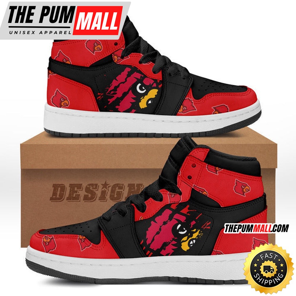 NCAA Louisville Cardinals Red Black Air Jd 1 High Sneakers Classic Air Jd Sneakers