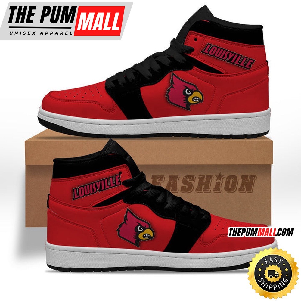 NCAA Louisville Cardinals Red Black Air Jd 1 High Sneakers Legendary Air Jd Footwear