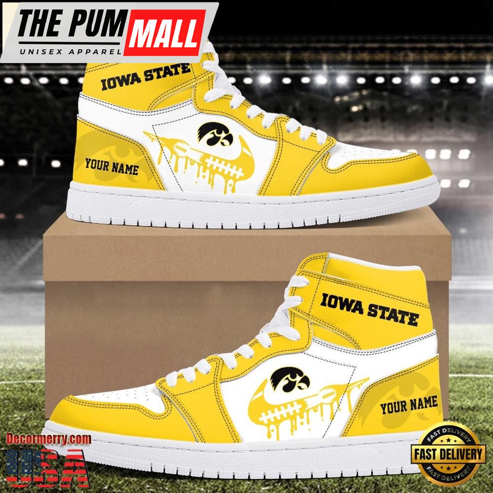 NCAA lowa State Cyclones Grunge Style Custom Air Jd 1 Shoes , Running Sneakers Shoes