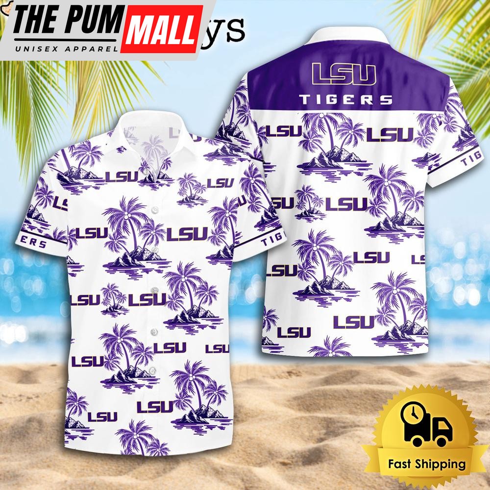 NCAA LSU Tigers Coconut Island Logo Hawaiian Shirts
