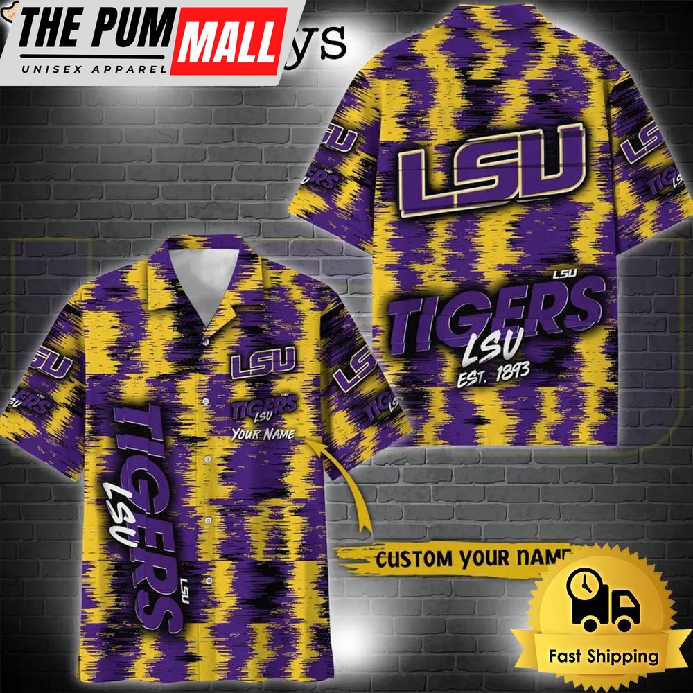 NCAA LSU TIGERS Custom Ikat Hawaiian Shirt