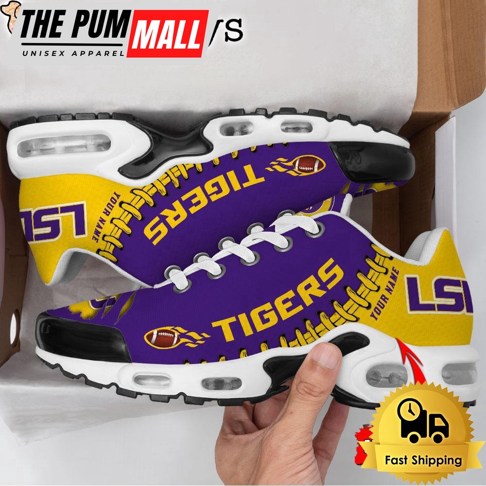 NCAA LSU Tigers Football Custom Air Max Plus Shoes