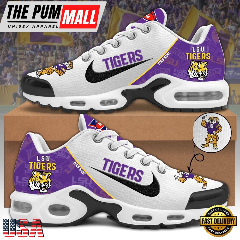 NCAA Lsu Tigers Football Mascot Symbol Custom Name New Design Air Max Plus Shoes