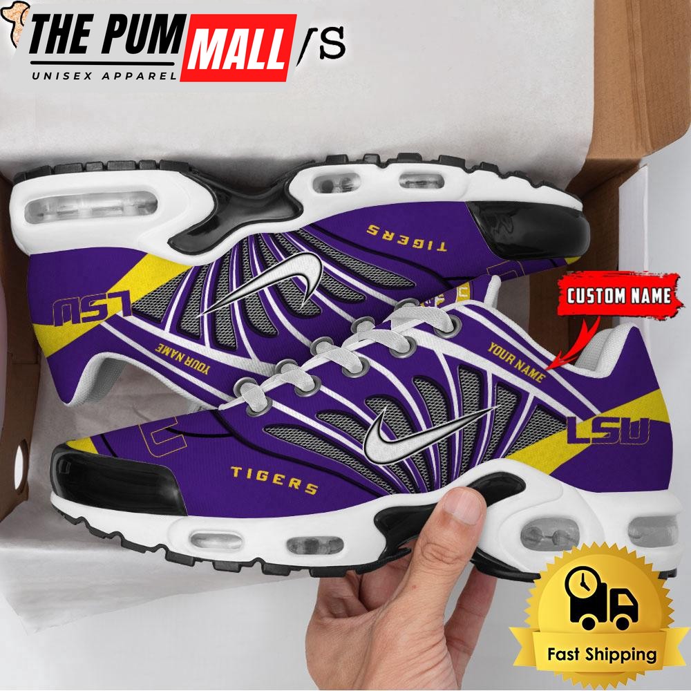 NCAA LSU Tigers Sport Football Logo Custom Air Max Plus Shoes