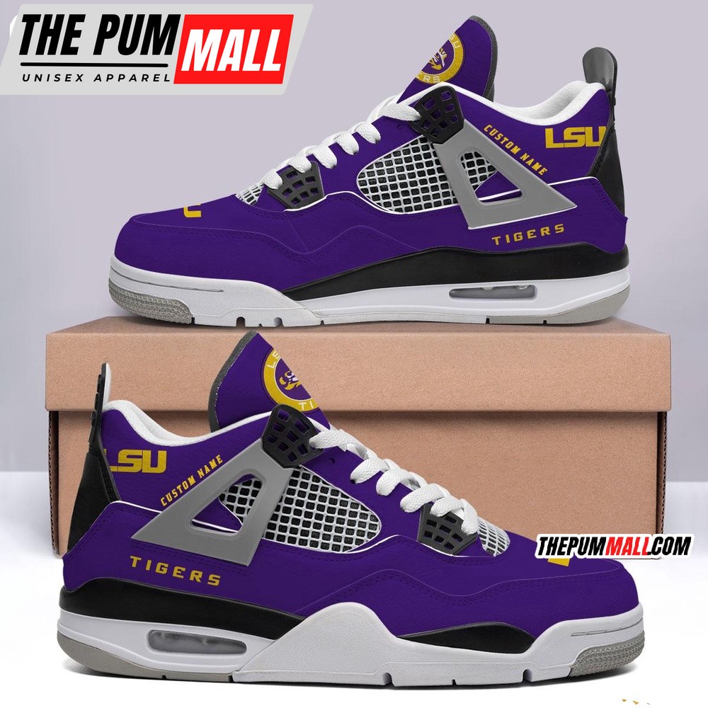 NCAA LSU Tigers Sport Team Air Jd 4 Shoes, Personalized AJ4 Sneaker
