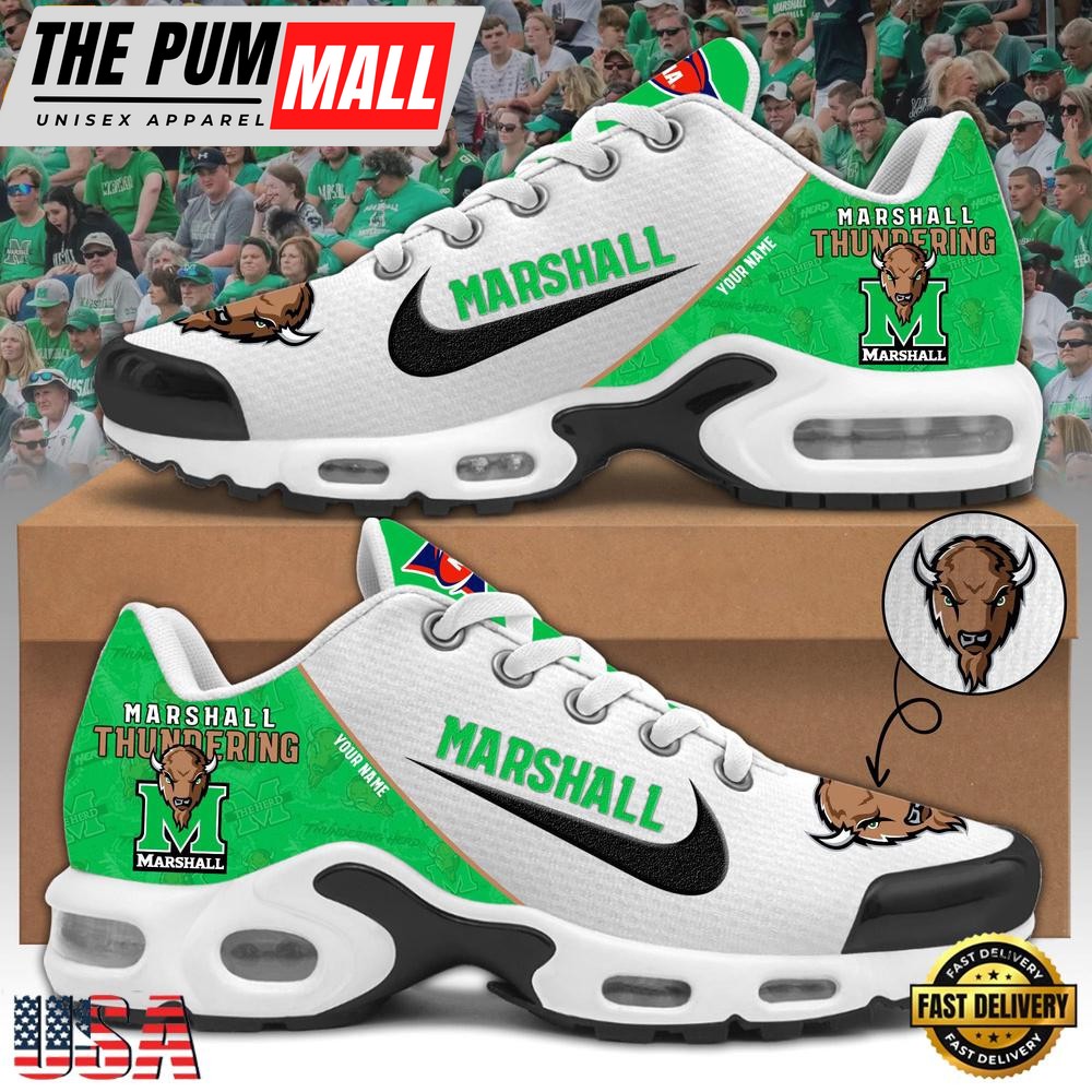 NCAA Marshall Thundering Herd Football Mascot Symbol Custom Name New Design Air Max Plus Shoes