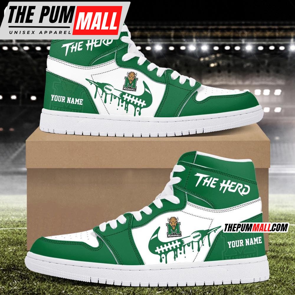 NCAA Marshall Thundering Herd Sport Team Personalized Air Jd 1 Hightop Shoes