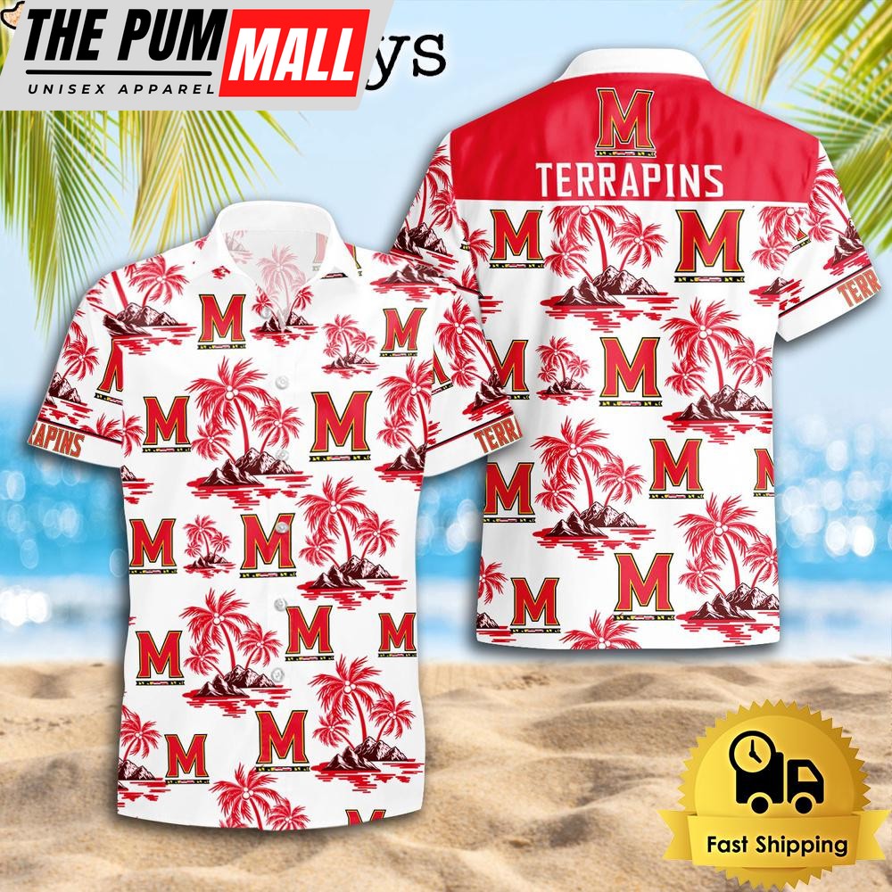 NCAA Maryland Terrapins Coconut Island Logo Hawaiian Shirts