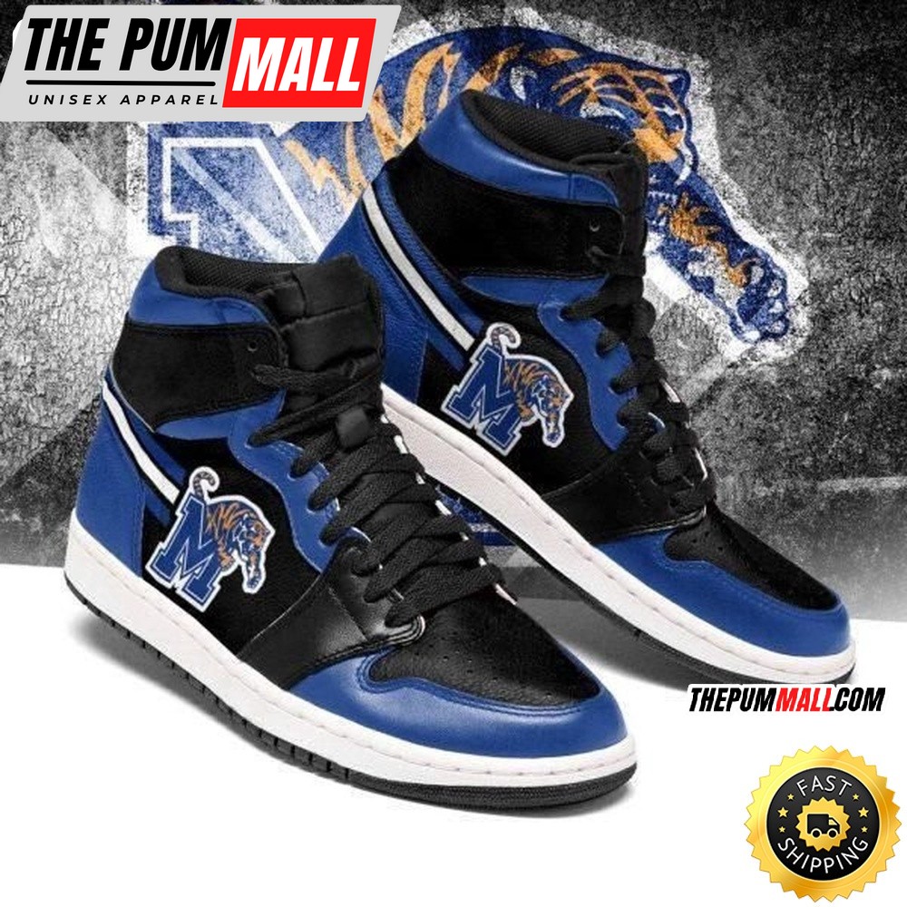 NCAA Memphis Tigers Blue Black Air Jd 1 High Sneakers
