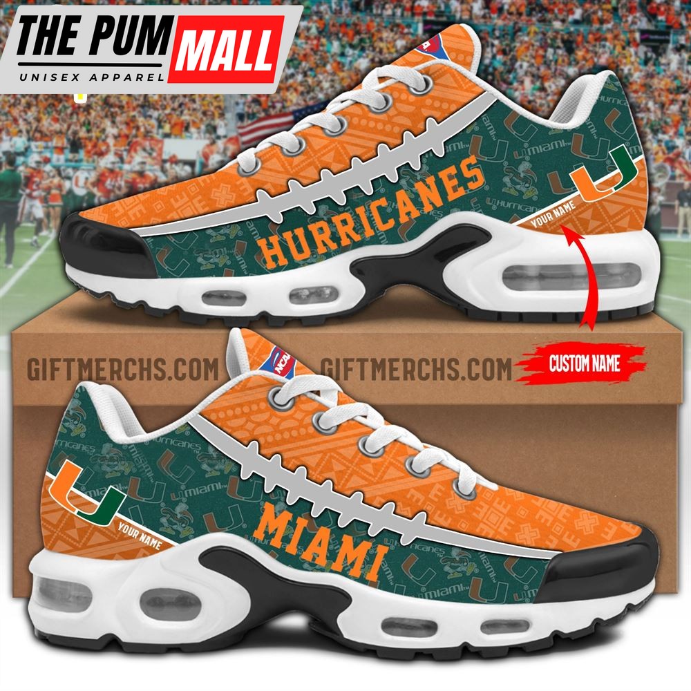 NCAA Miami Hurricanes Custom Name TN Shoes