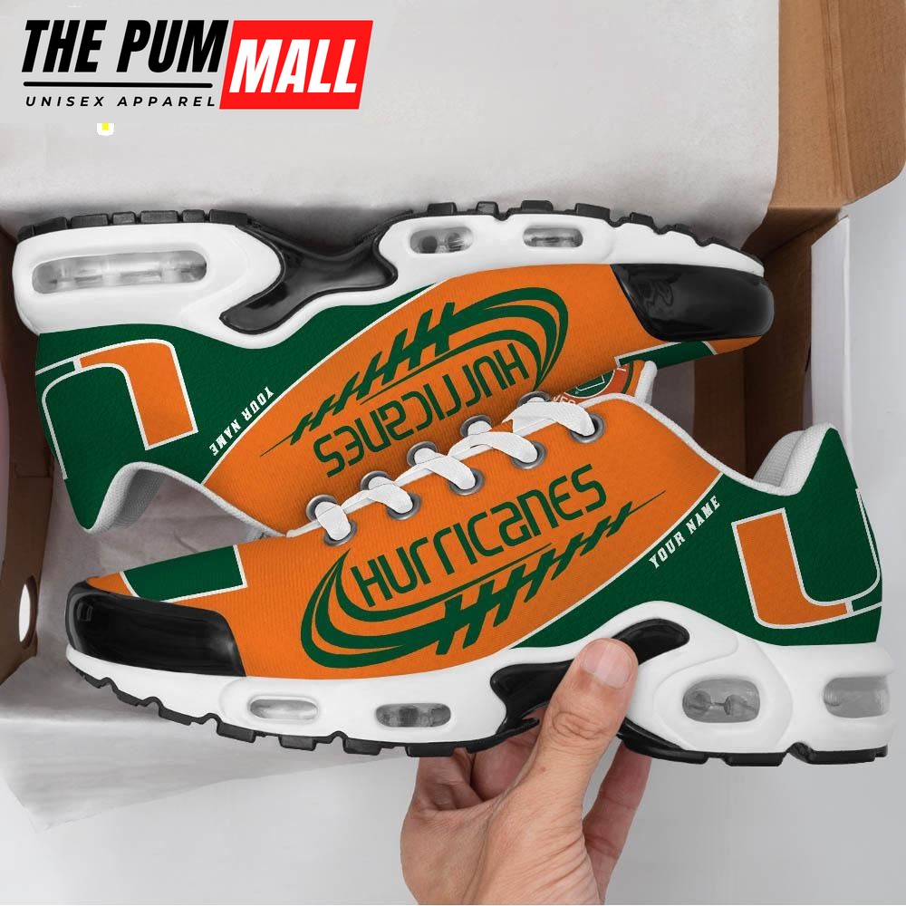 NCAA Miami Hurricanes Football Custom Sport Max Plus Shoes