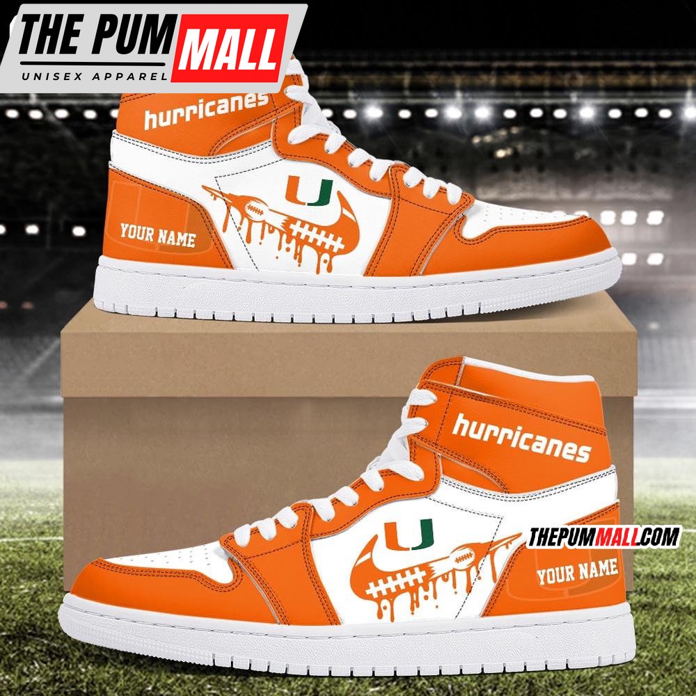 NCAA Miami Hurricanes Sport Team Personalized Air Jd 1 Hightop Shoes