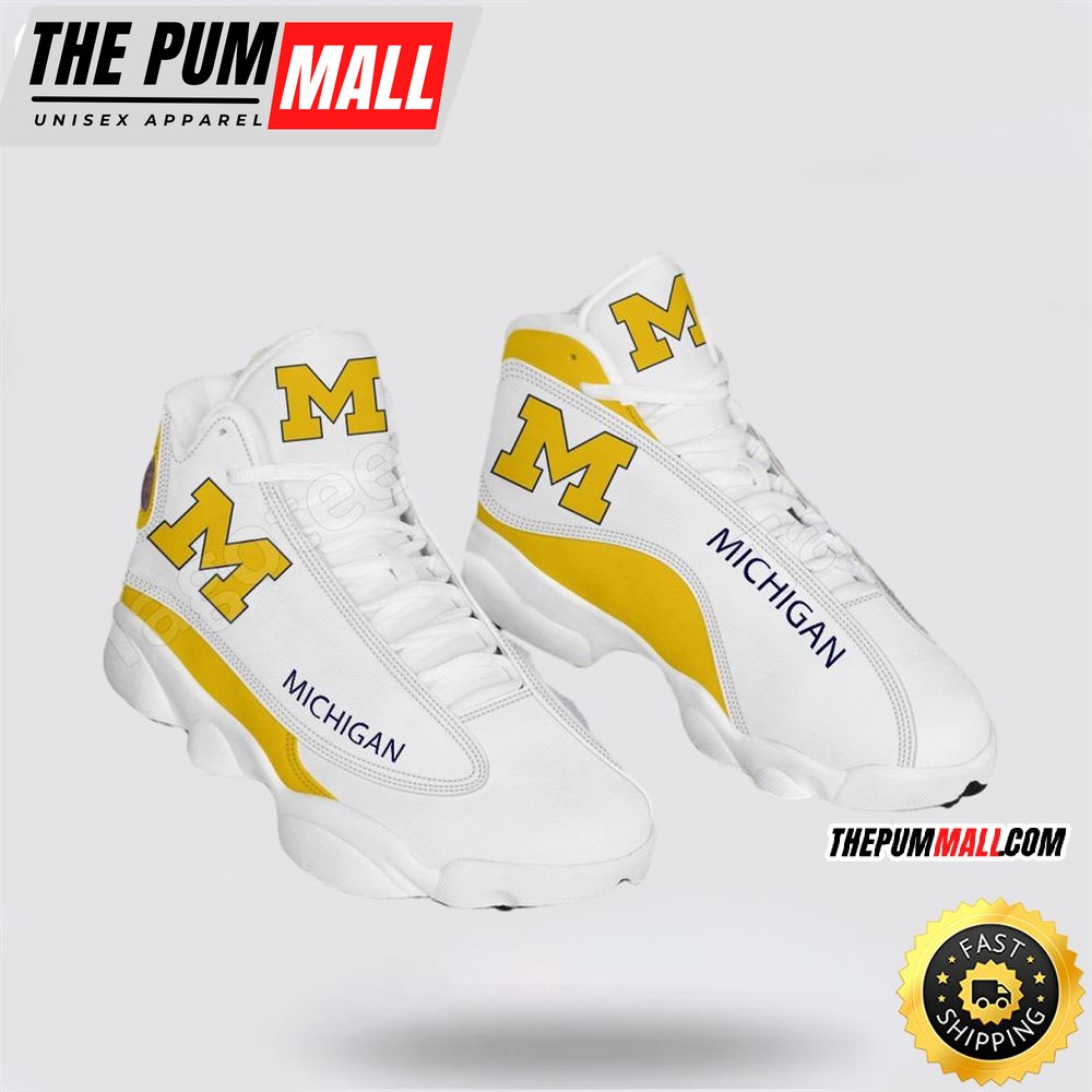NCAA Michigan Air Jd 13 Printed Logo JD 13