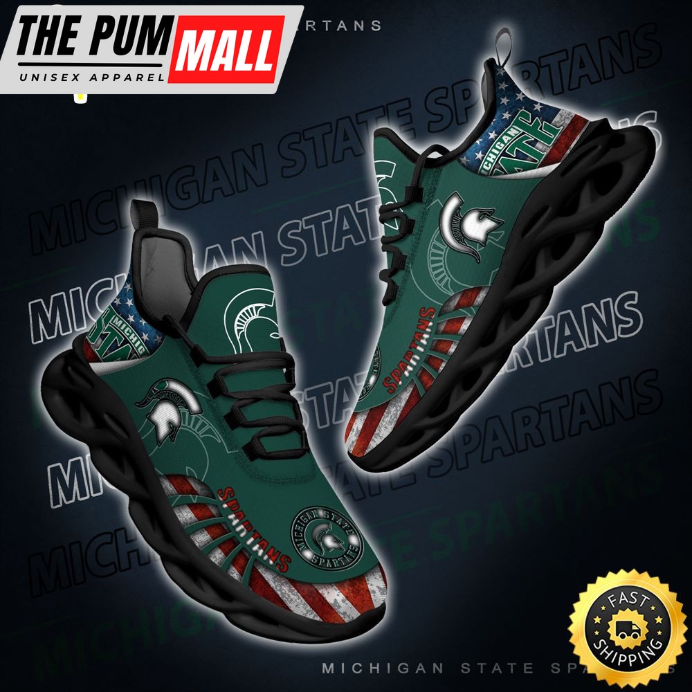 NCAA Michigan State Spartans Black And White Clunky Shoes New Style For Fans