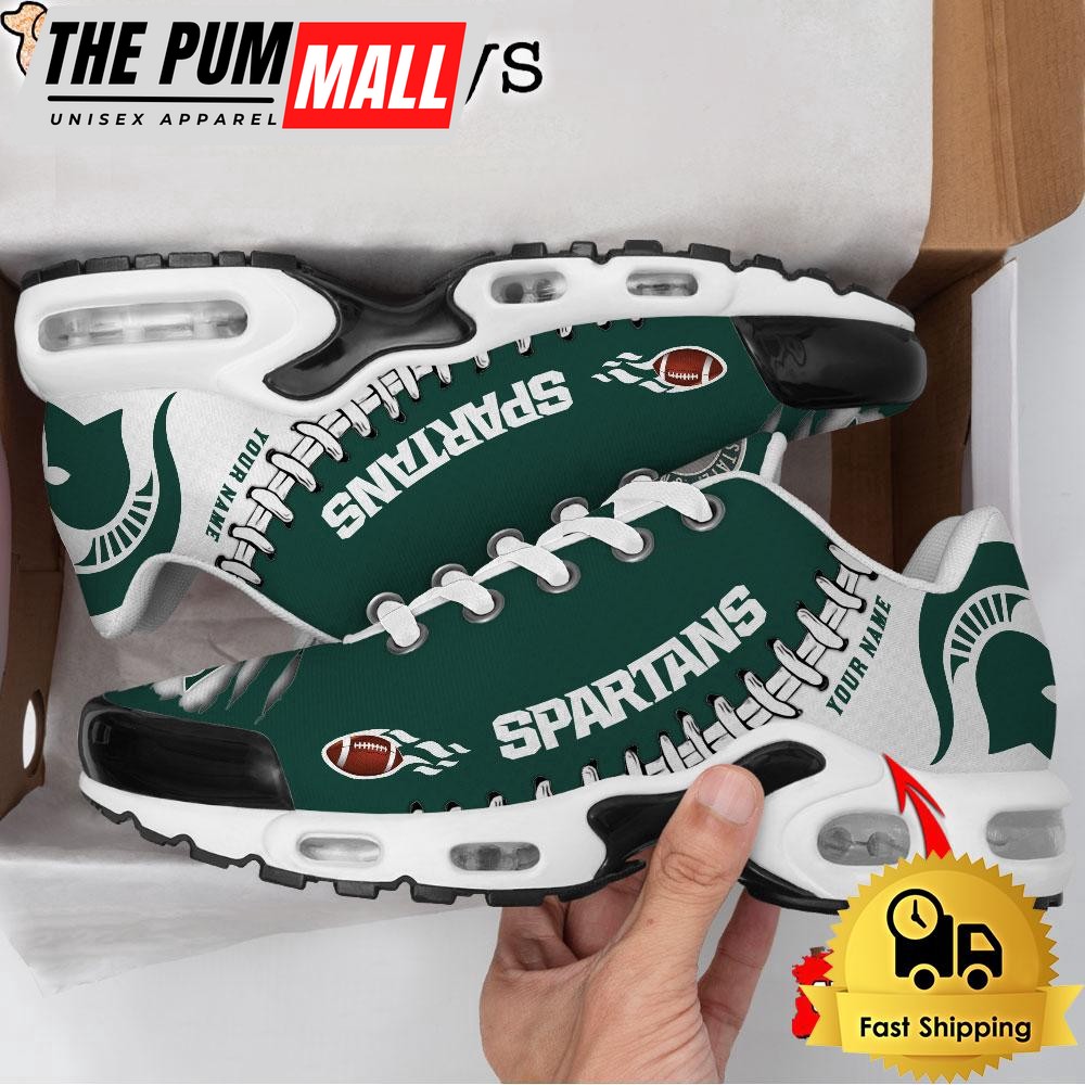 NCAA Michigan State Spartans Football Custom Air Max Plus Shoes