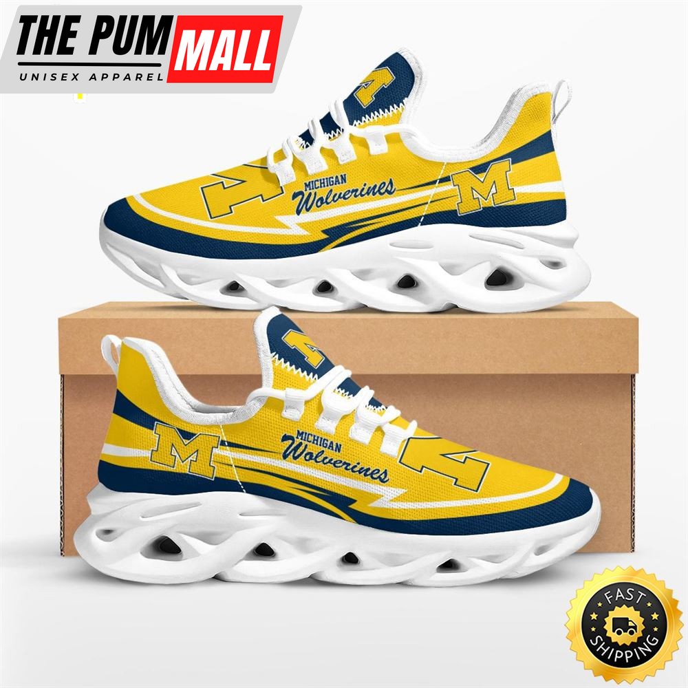 NCAA Michigan Wolverines Are Coming Curves Max Soul Shoes