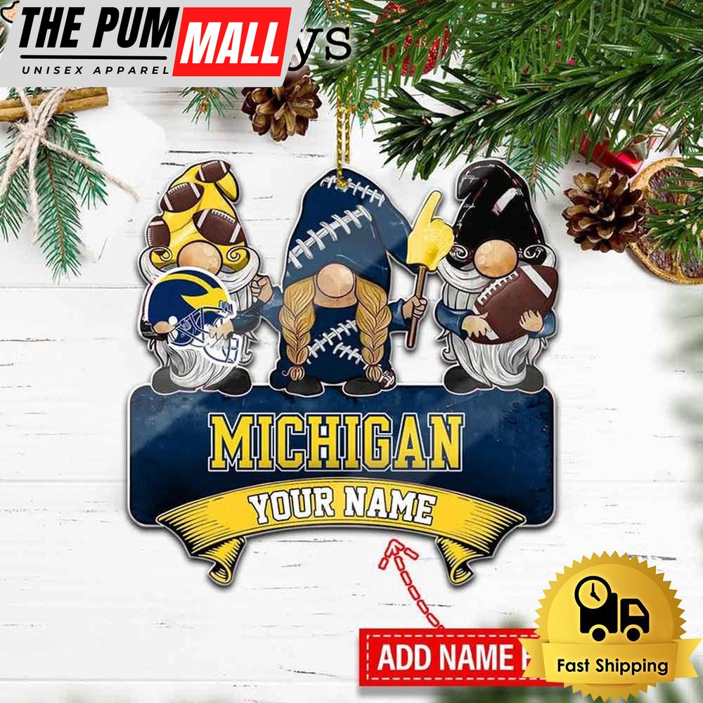 NCAA Michigan Wolverines Custom Gnome Christmas Ornament Limited Edition