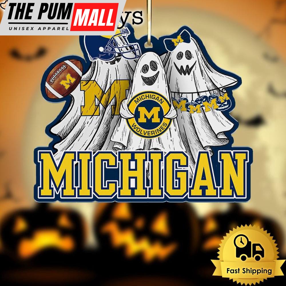 NCAA Michigan Wolverines Football Halloween Ghosts Ornament Limited Edition