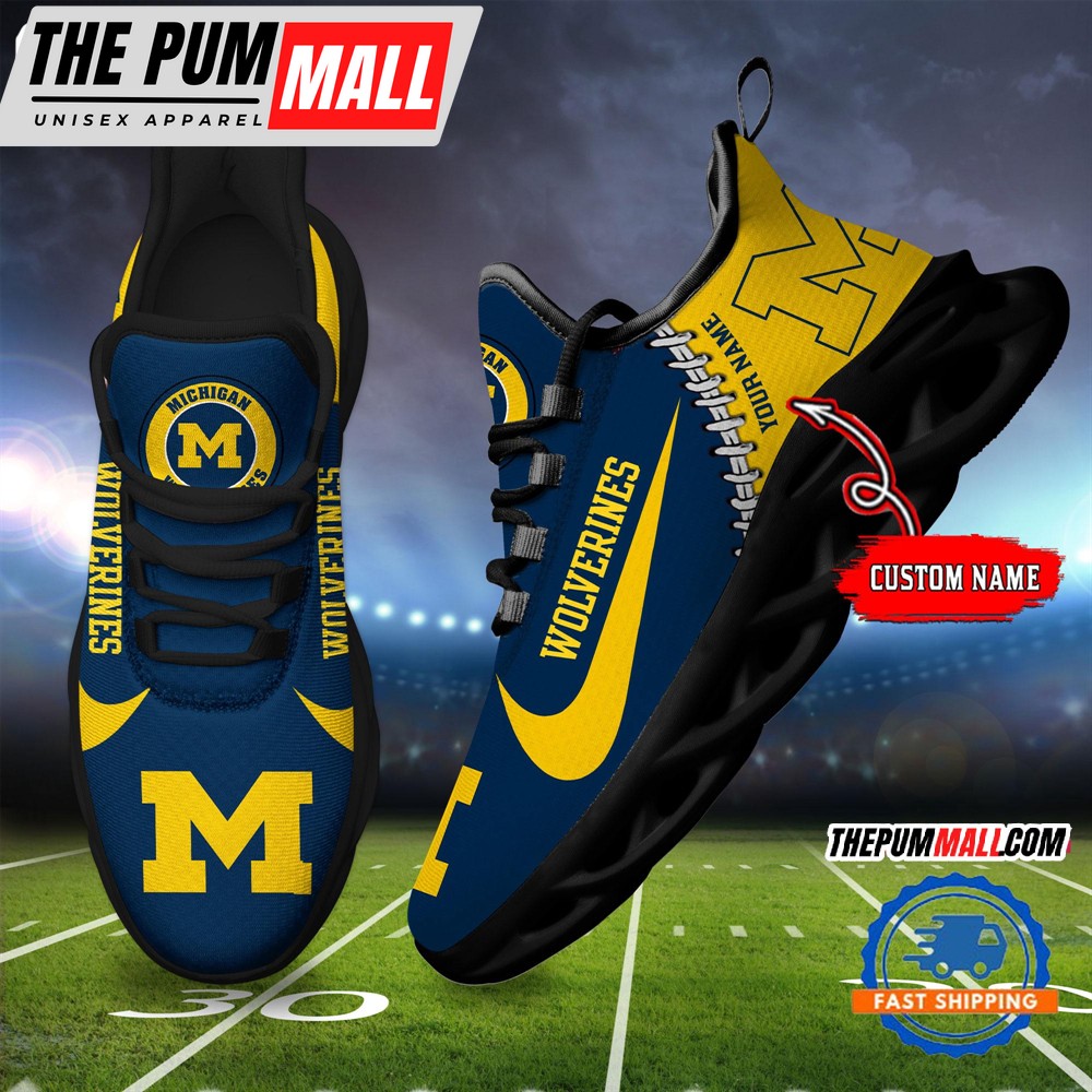 NCAA Michigan Wolverines New Season Design Max Soul Shoes Sport Sneaker
