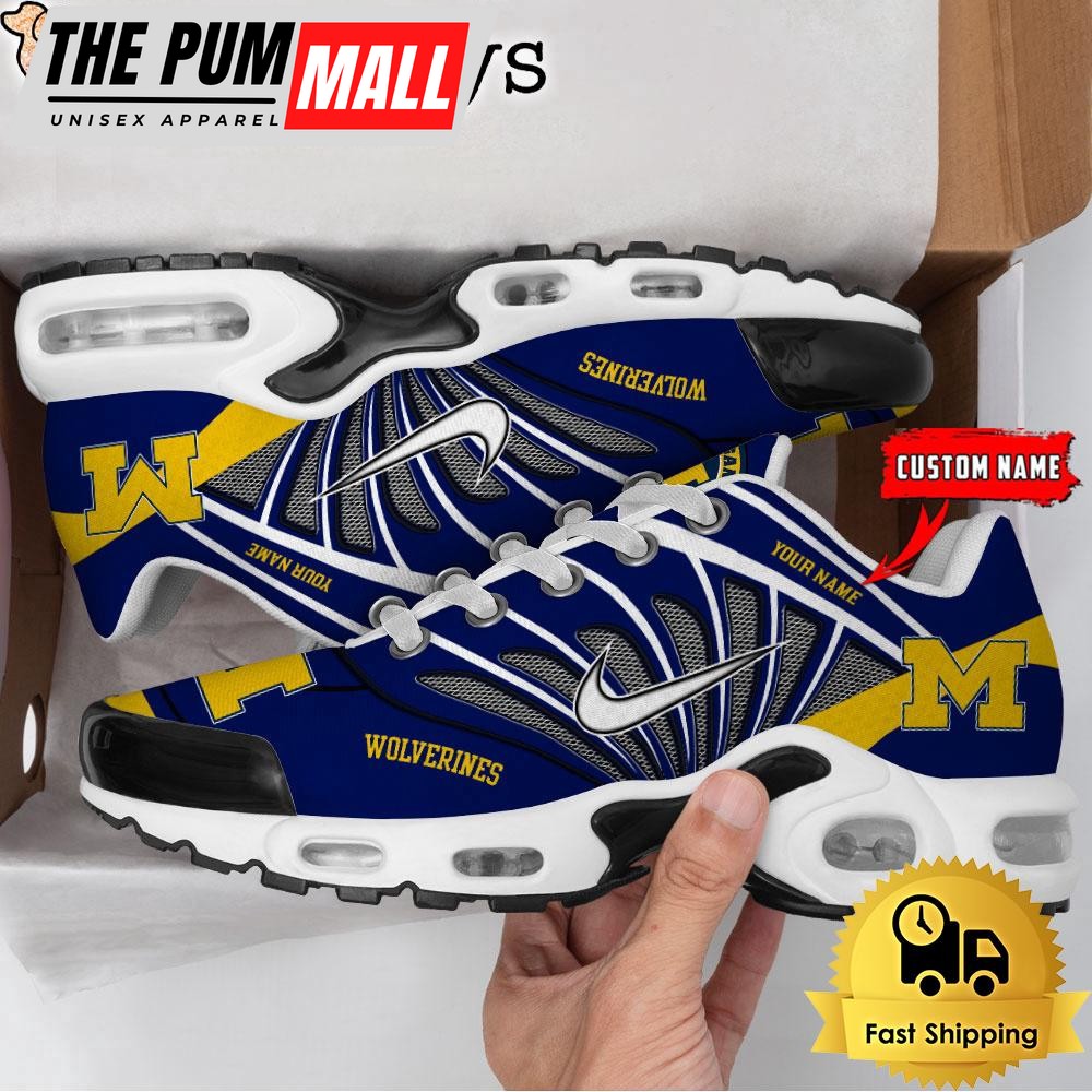NCAA Michigan Wolverines Sport Football Logo Custom Air Max Plus Shoes