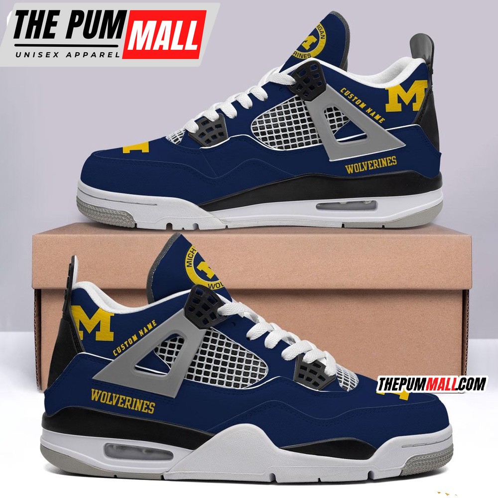 NCAA Michigan Wolverines Sport Team Air Jd 4 Shoes, Personalized AJ4 Sneaker