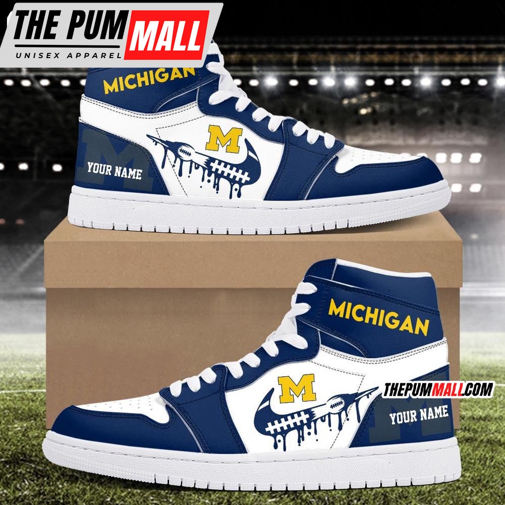 NCAA Michigan Wolverines Sport Team Personalized Air Jd 1 Hightop Shoes