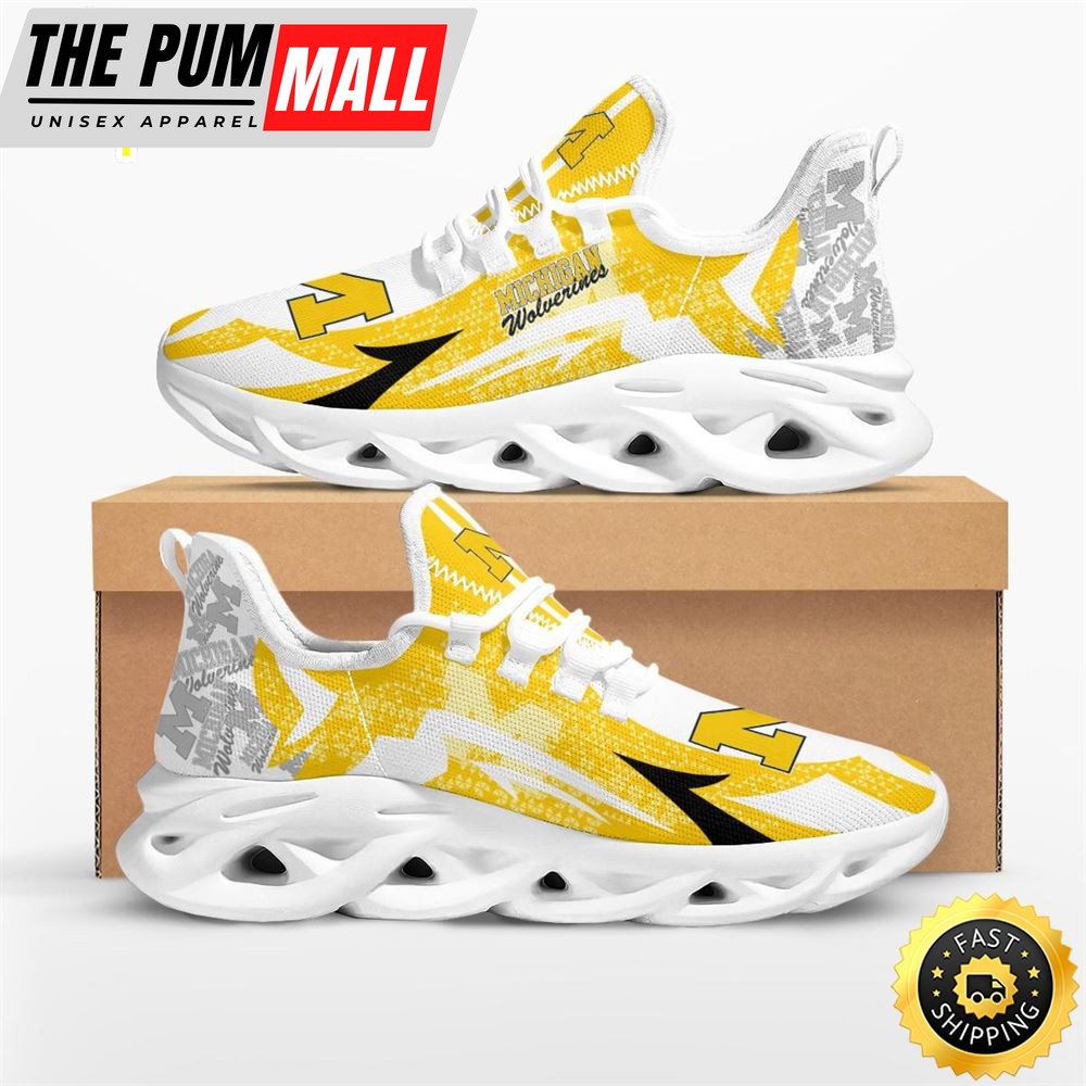 NCAA Michigan Wolverines Symbol Geometric Pattern Max Soul Shoes