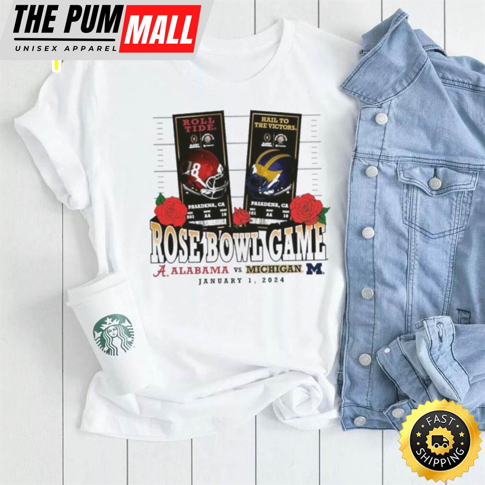 Ncaa Michigan Wolverines Vs. Alabama Crimson Tide 2025 Rose Bowl Shirt