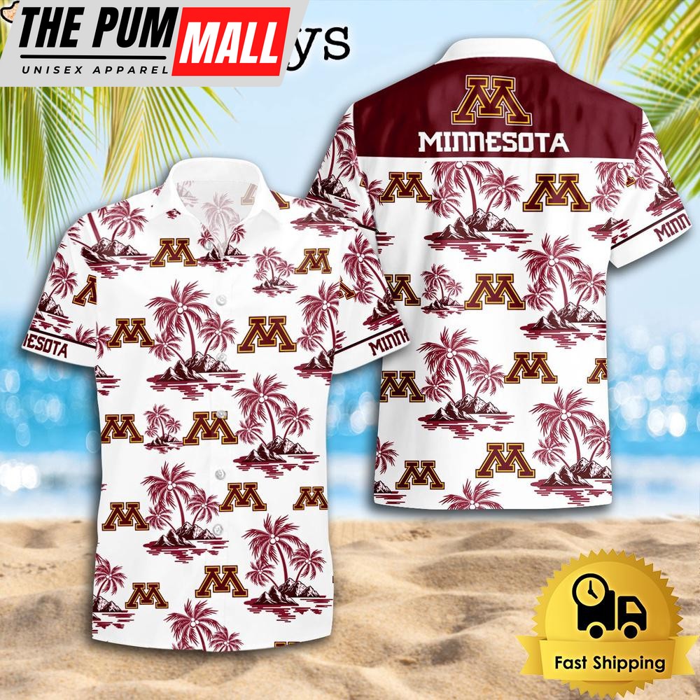 NCAA Minnesota Golden Gophers Coconut Island Logo Hawaiian Shirts