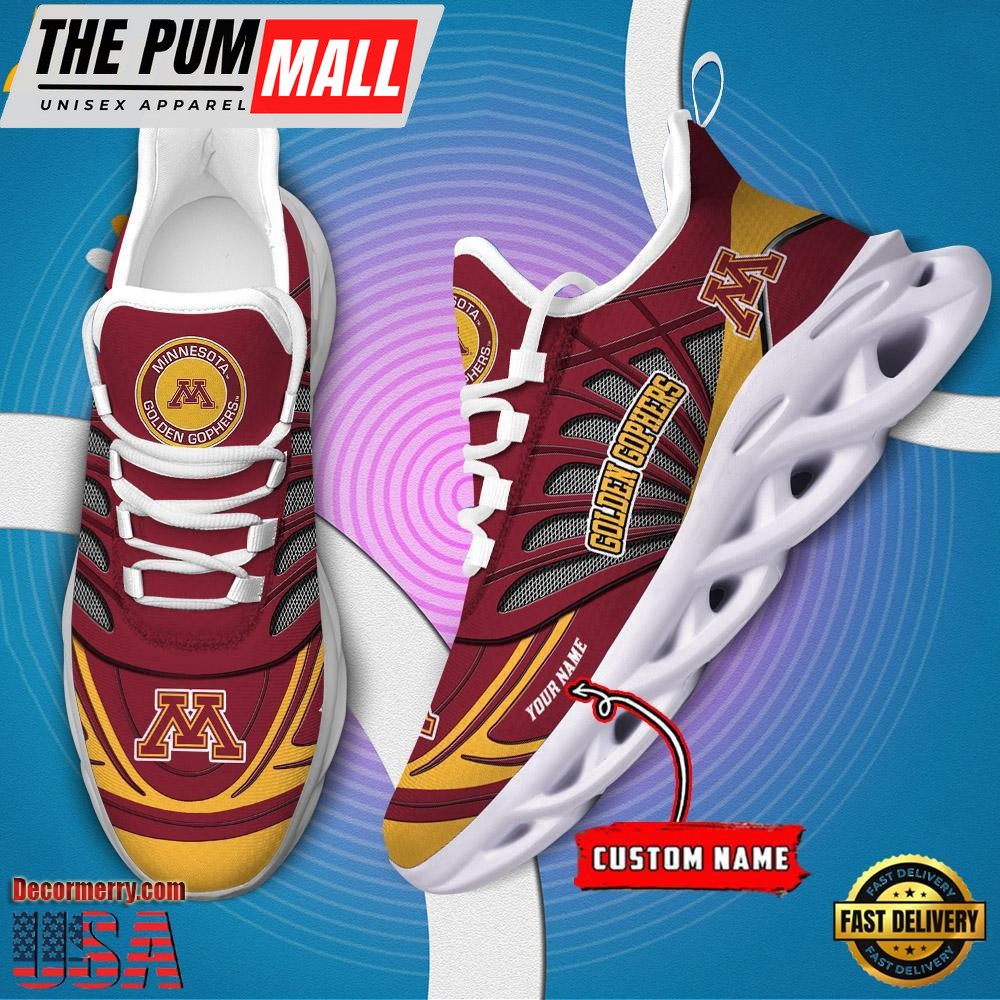 NCAA Minnesota Golden Gophers Custom Name Design Max Soul Shoes Sneaker