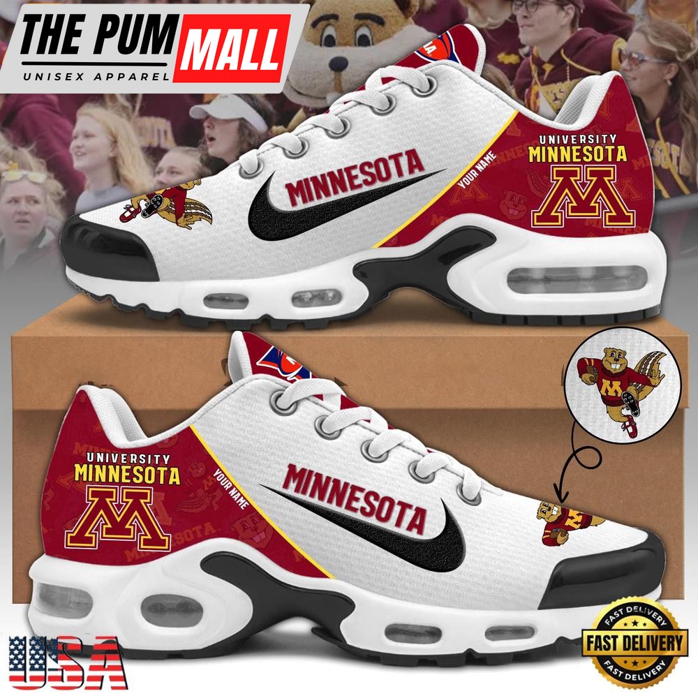 NCAA Minnesota Golden Gophers Football Mascot Symbol Custom Name New Design Air Max Plus Shoes