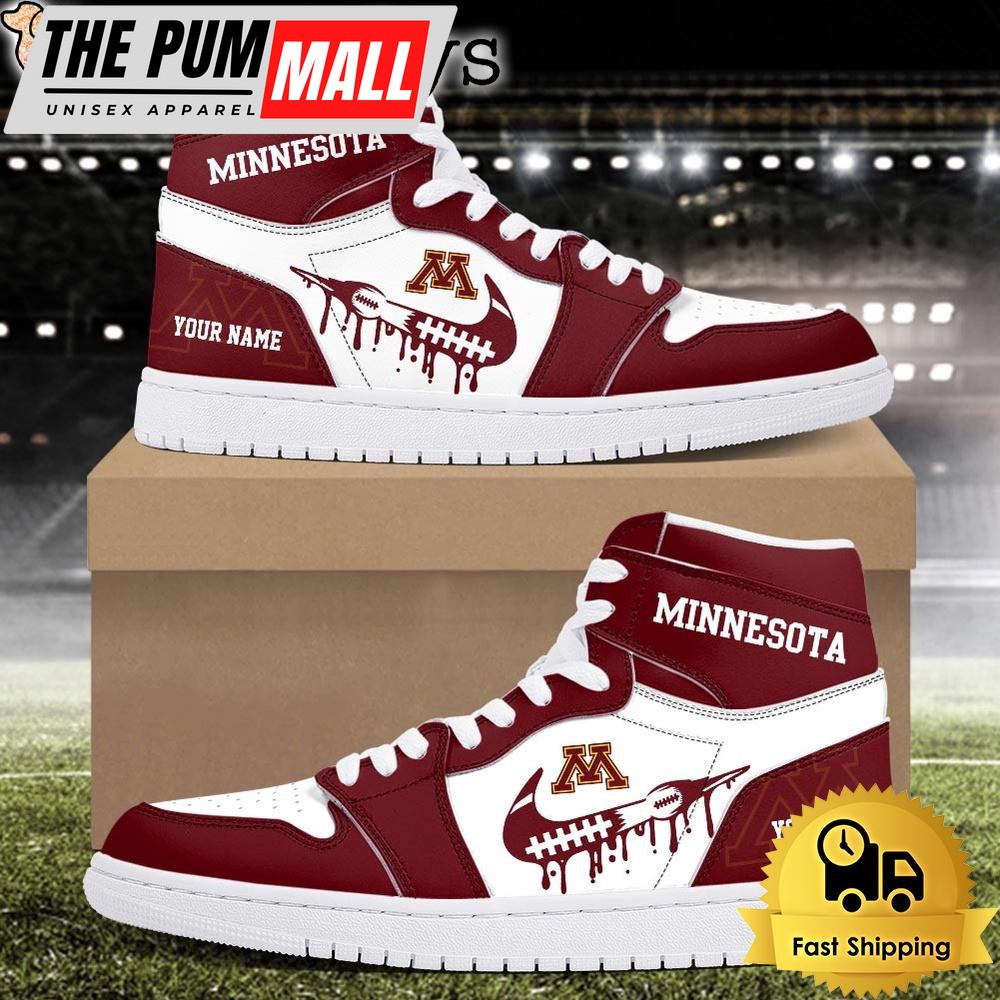 NCAA Minnesota Golden Gophers Grunge Style Custom Air Jd 1 Shoes