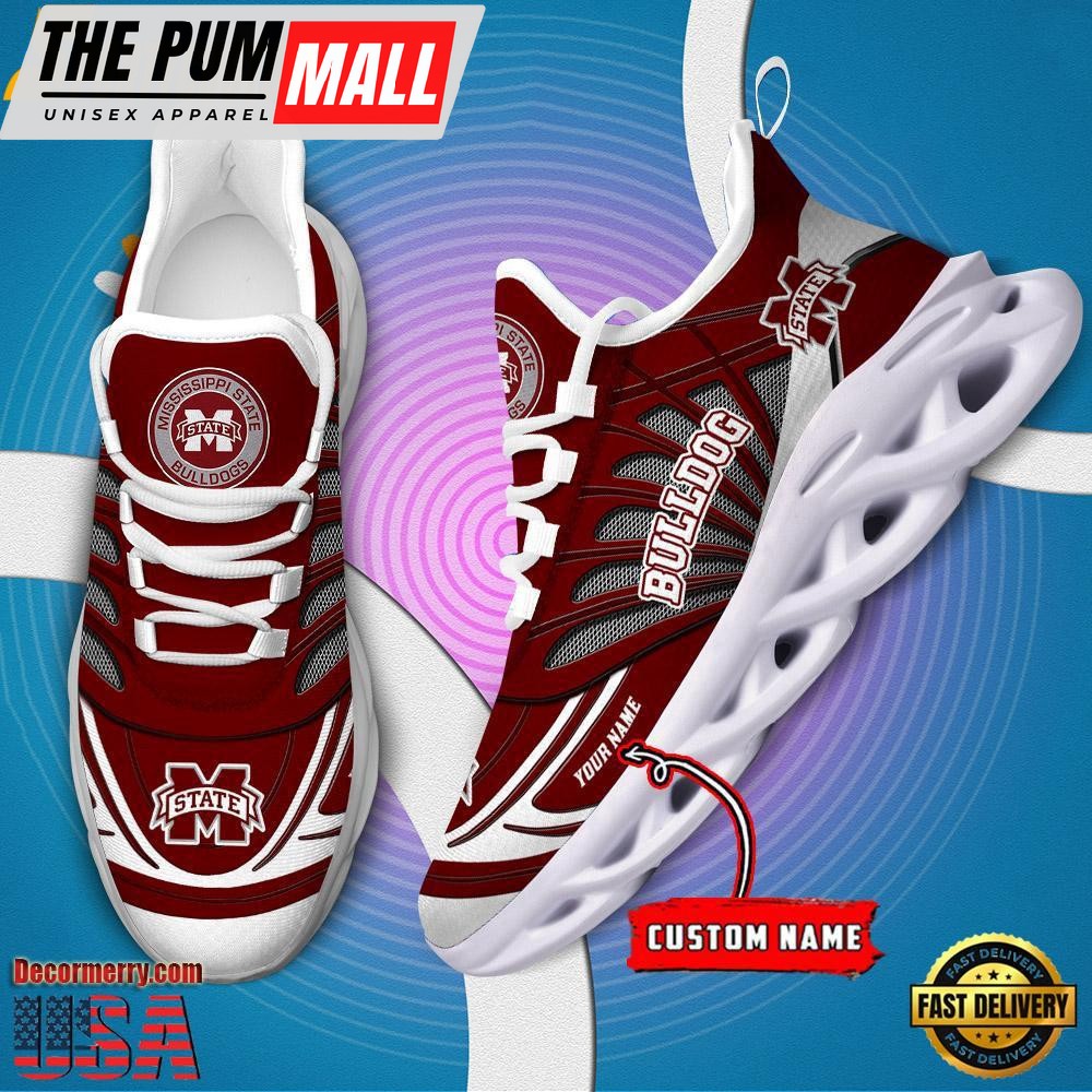 NCAA Mississippi State Bulldogs Custom Name Design Max Soul Shoes Sneaker