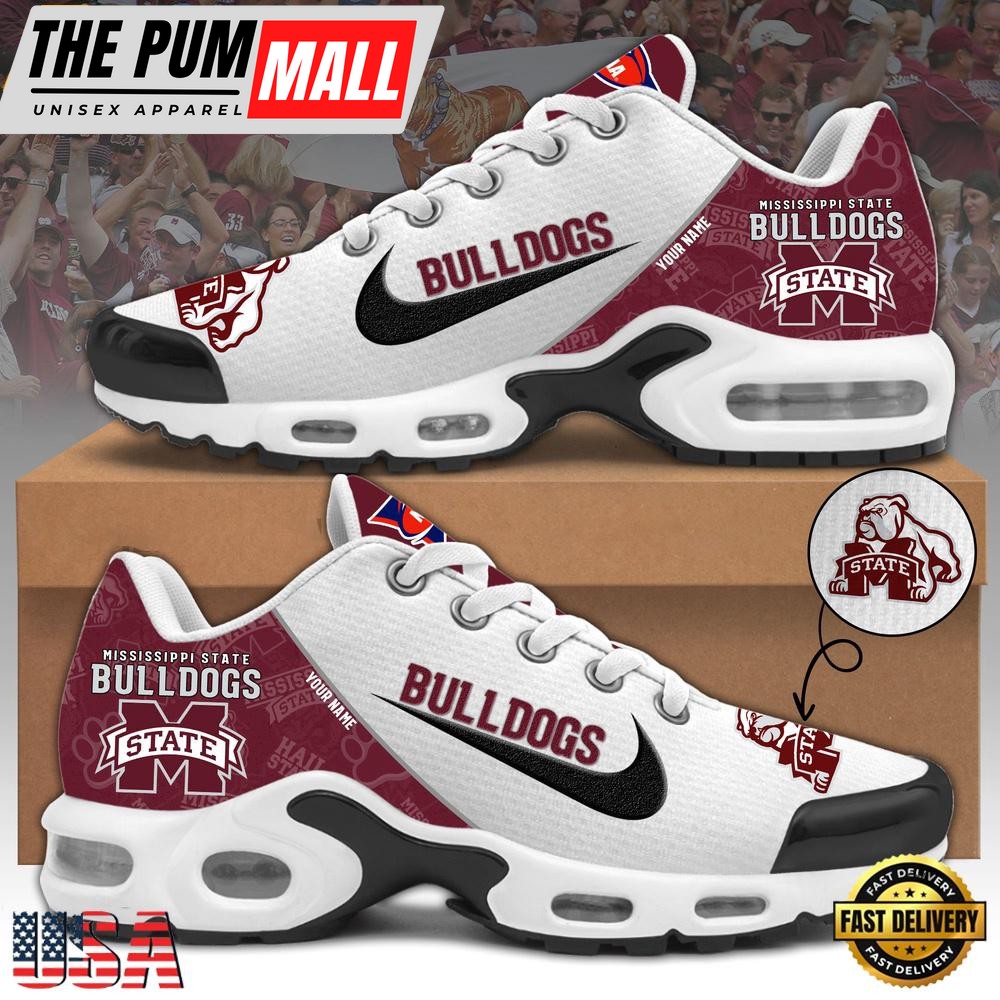 NCAA Mississippi State Bulldogs Football Mascot Symbol Custom Name New Design Air Max Plus Shoes