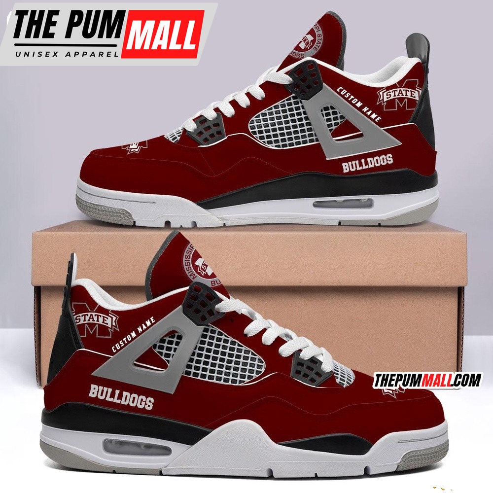 NCAA Mississippi State Bulldogs Sport Team Air Jd 4 Shoes, Personalized AJ4 Sneaker