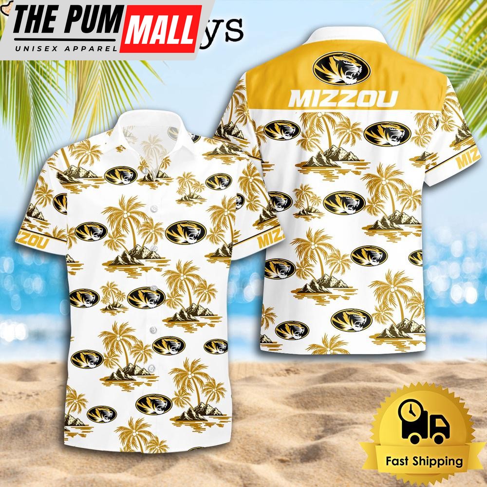 NCAA Missouri Tigers Coconut Island Logo Hawaiian Shirts