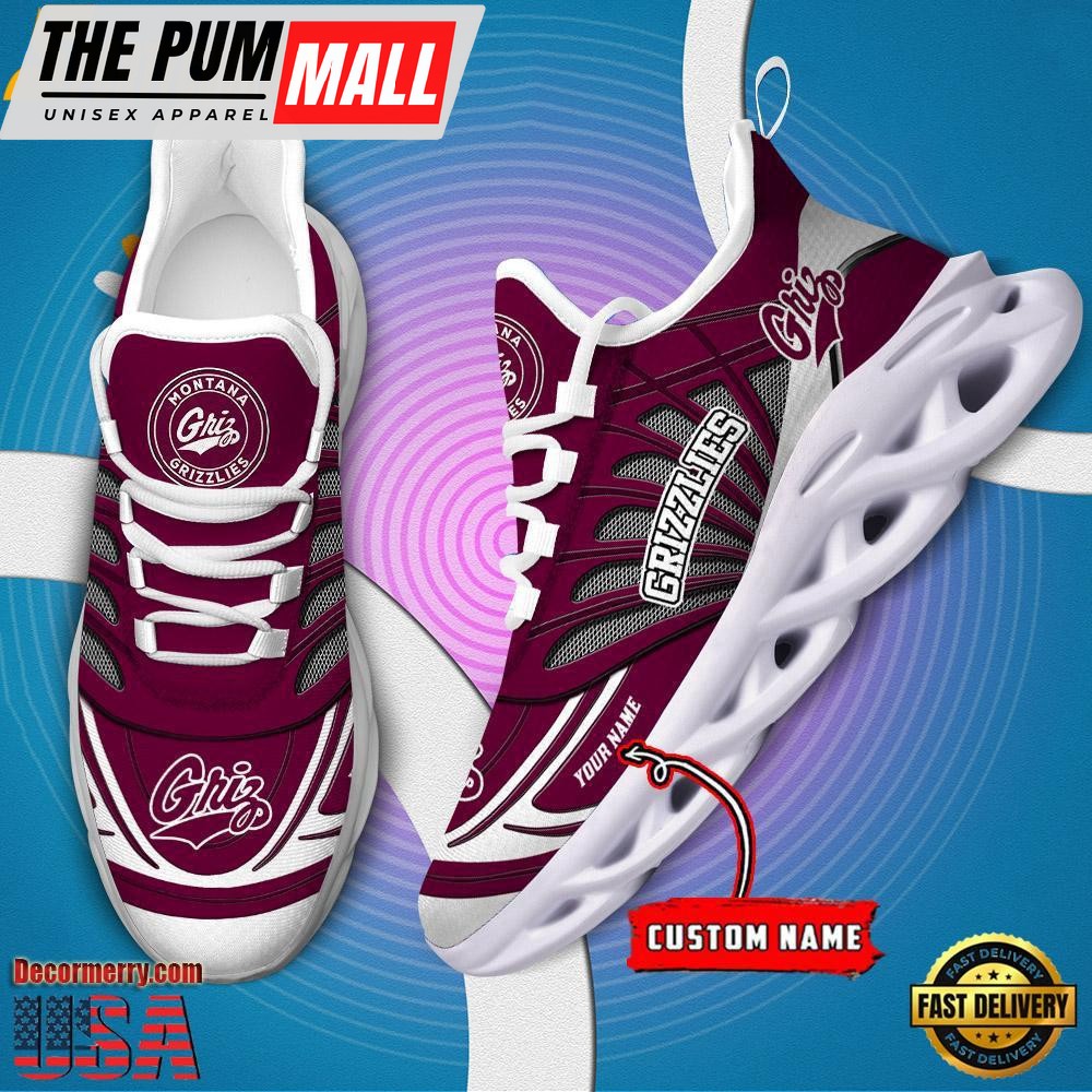 NCAA Montana Grizzlies Custom Name Design Max Soul Shoes Sneaker