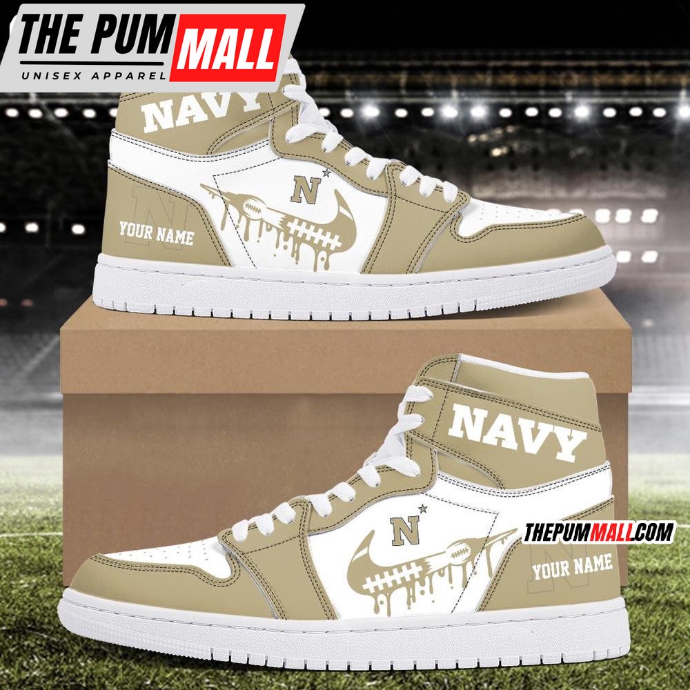 NCAA Navy Midshipmen Sport Team Personalized Air Jd 1 Hightop Shoes